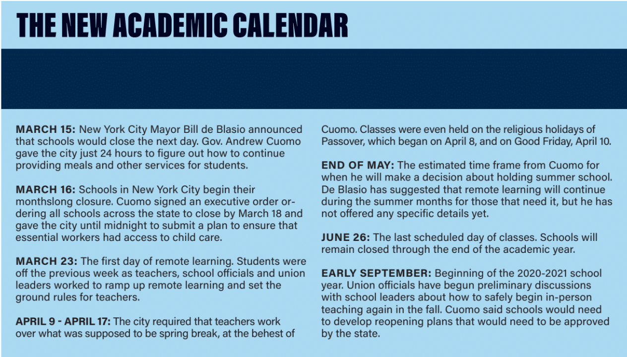The new academic calendar